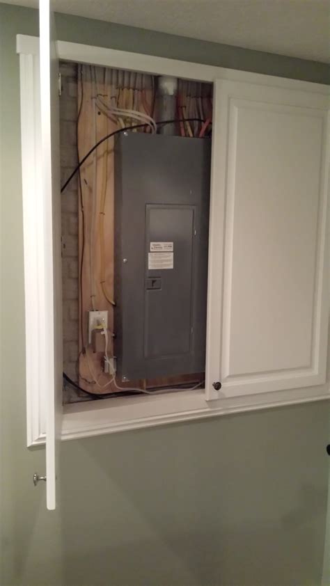 hide electrical panel in basement